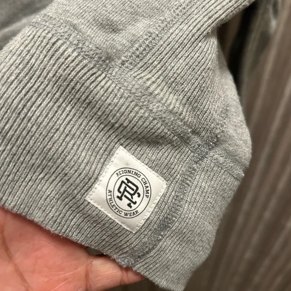 Reigning Champ Gray Sweatshirt, Fully Embroidered, Mens Size XXL - Picture 5 of 6